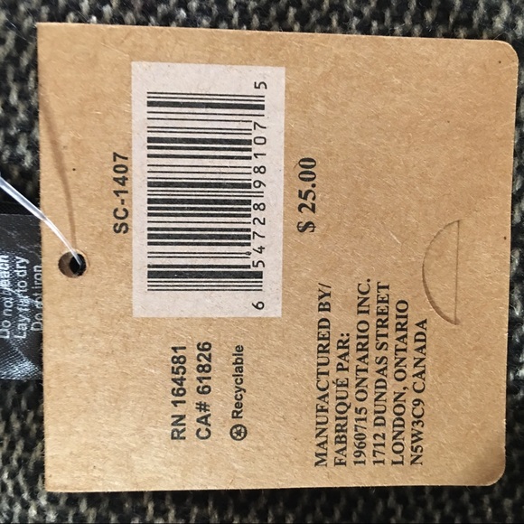 2/$25 Just Cozy Red Black and White Colour Block Scarf - Picture 8 of 9